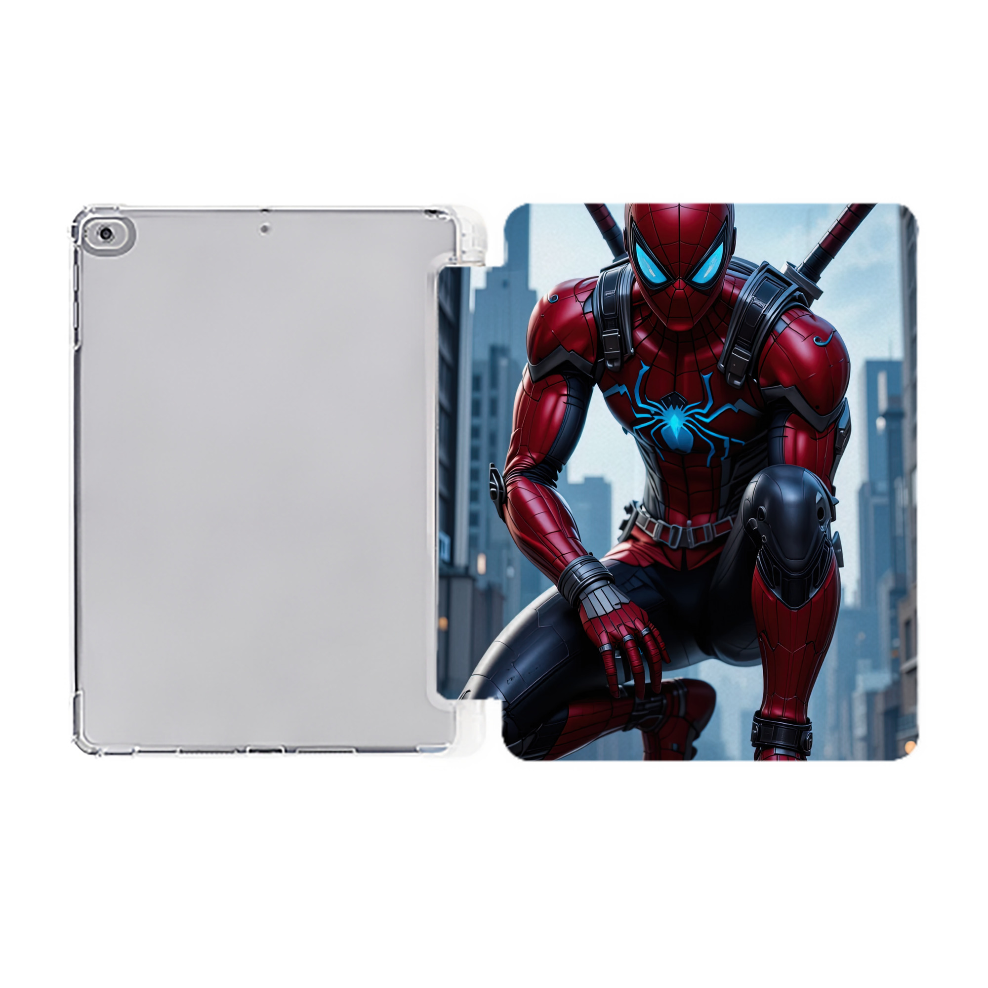 （画像用） Spider Man スパイダーマン IPad ケース ペン収納付き 三つ折りスタンド PUレザー×シリコン 対応機種9.5/10.5/10.9インチ